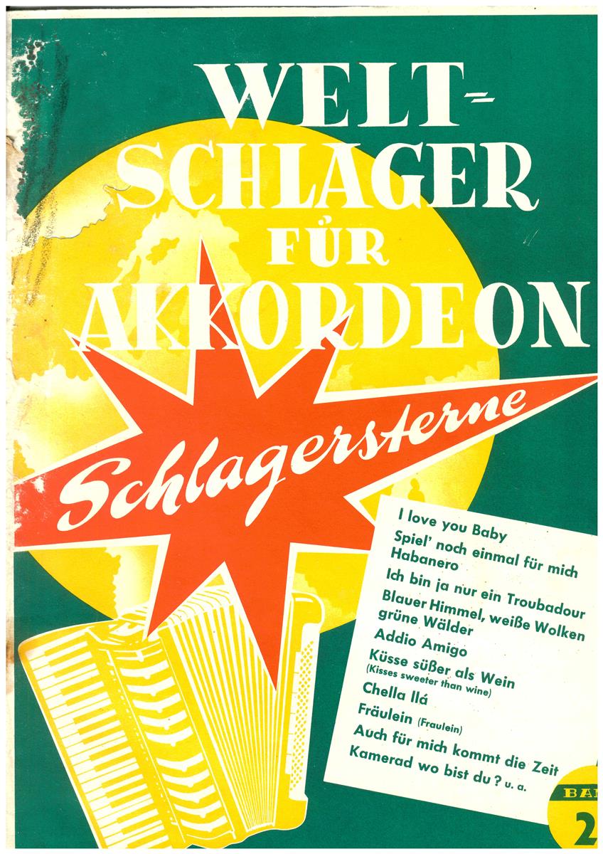 Weltschlager für Akkordeon. Schlagersterne 21 - Antiquariat