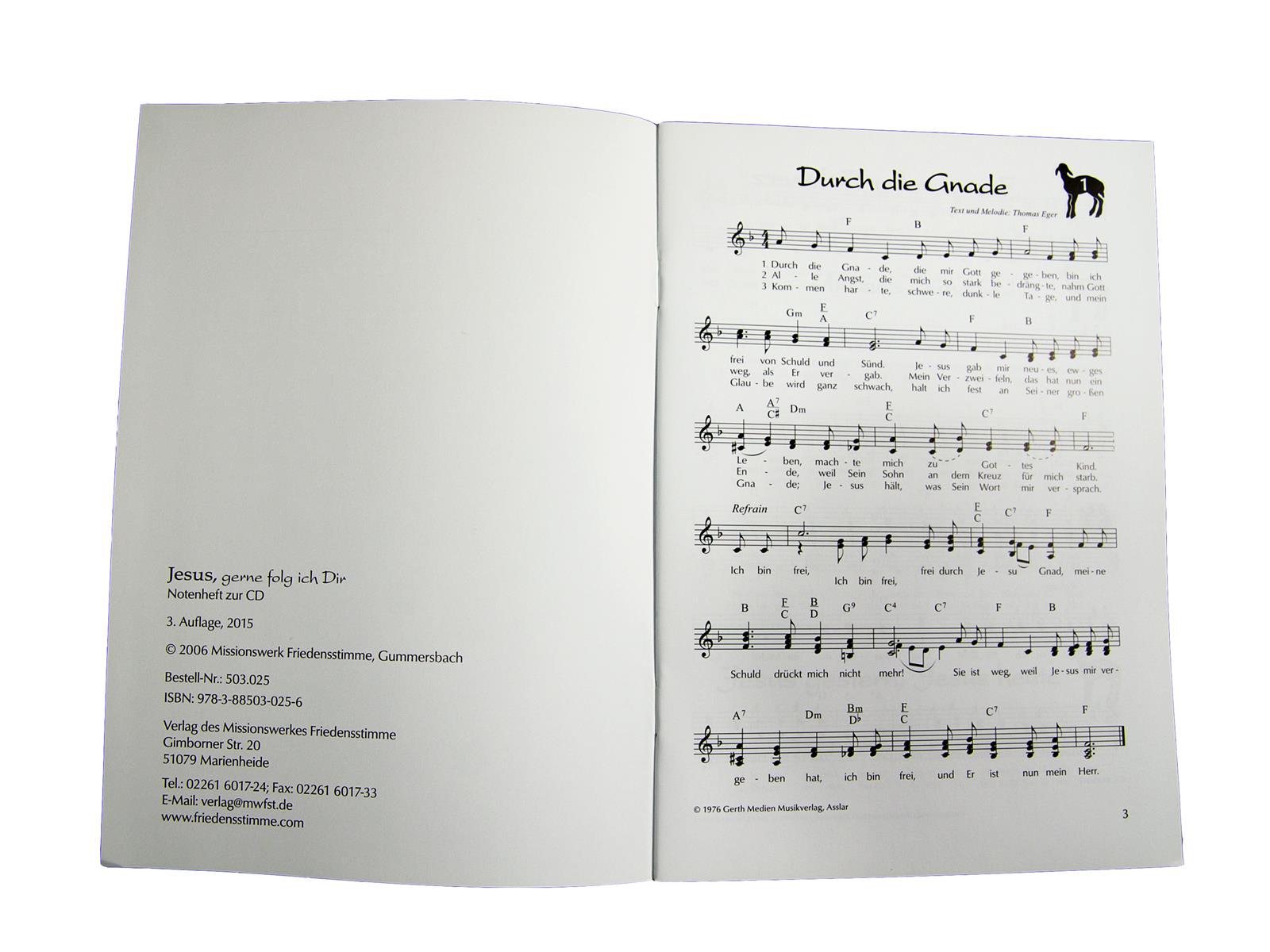 Jesus, gerne folg ich Dir - Notenheft Jesus, gerne folg ich Dir - Notenheft