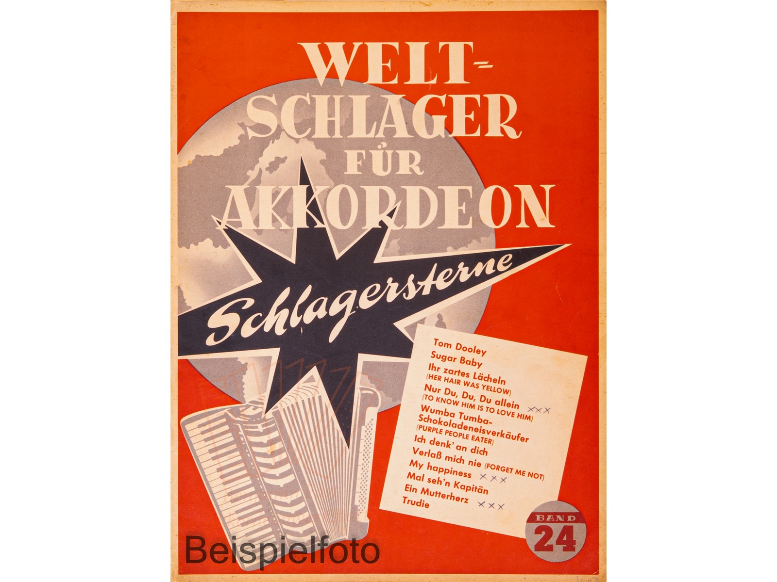 Weltschlager für Akkordeon. Schlagersterne 24 - Antiquariat