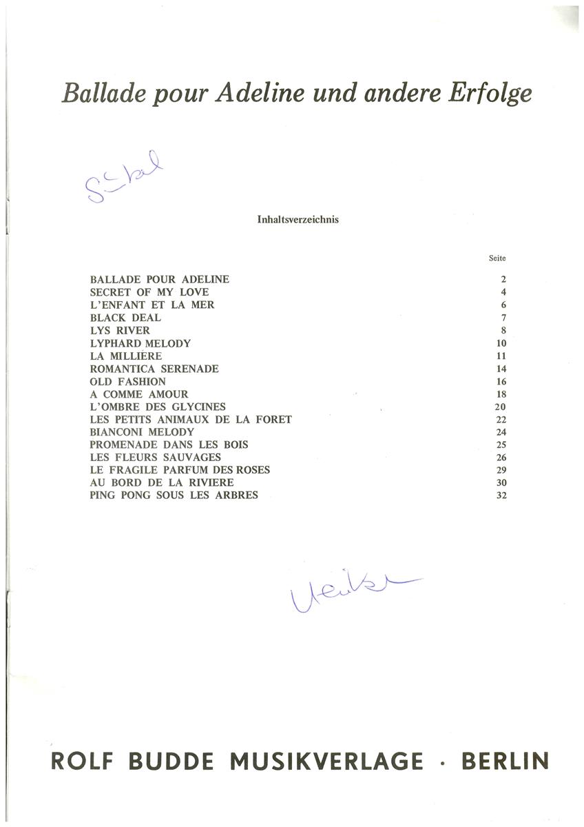 Ballade pour Adeline und andere Erfolge, Claydermann - Antiquariat