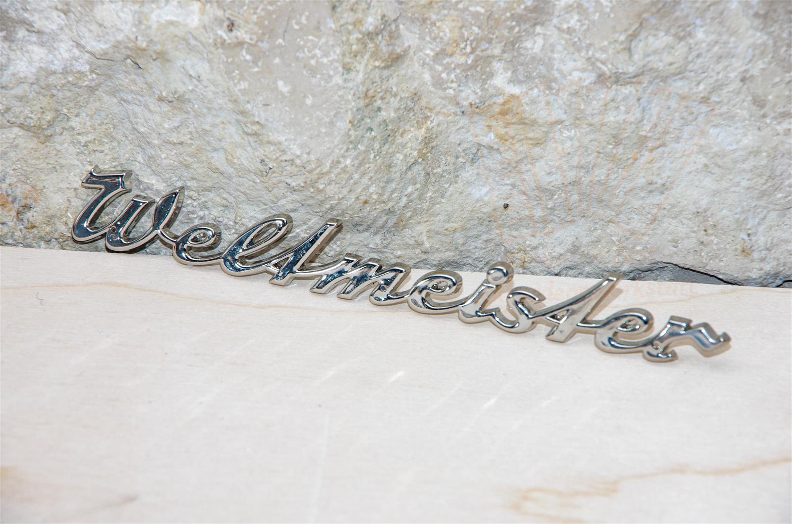 Schriftzug "Weltmeister" plastgalvanisiert (alte Version) gebraucht