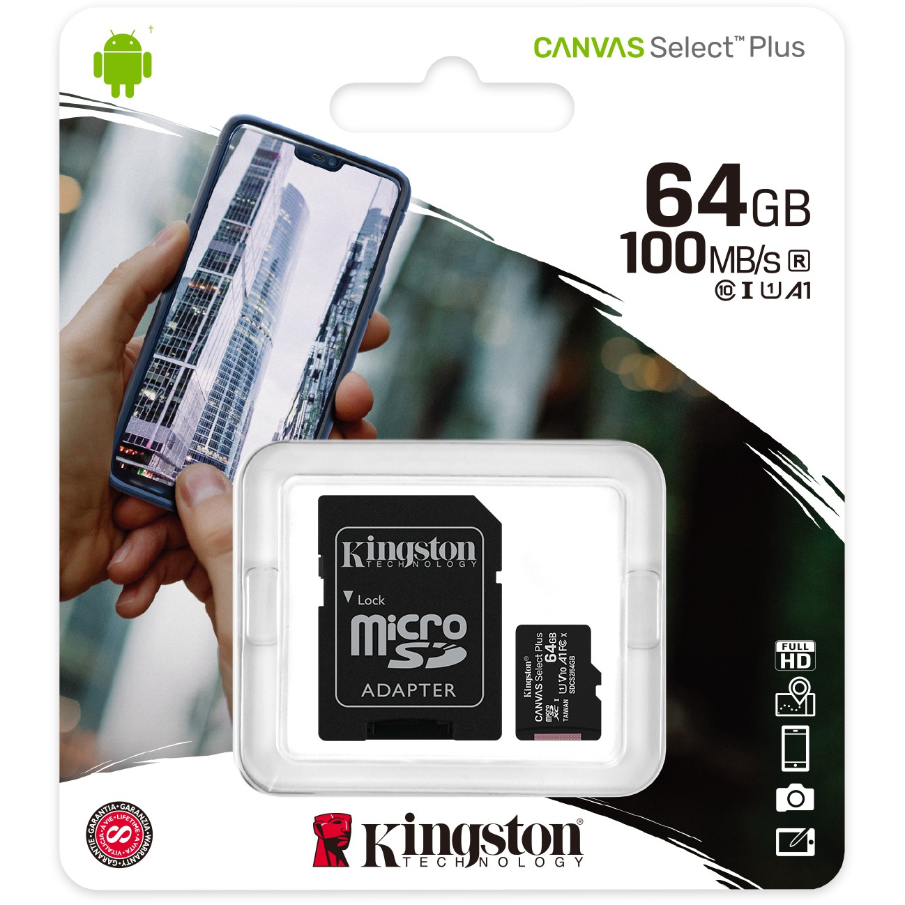 MicroSD Kingston 64GB Canvas Select Plus MircoSDXC 100MB/s SD Karte