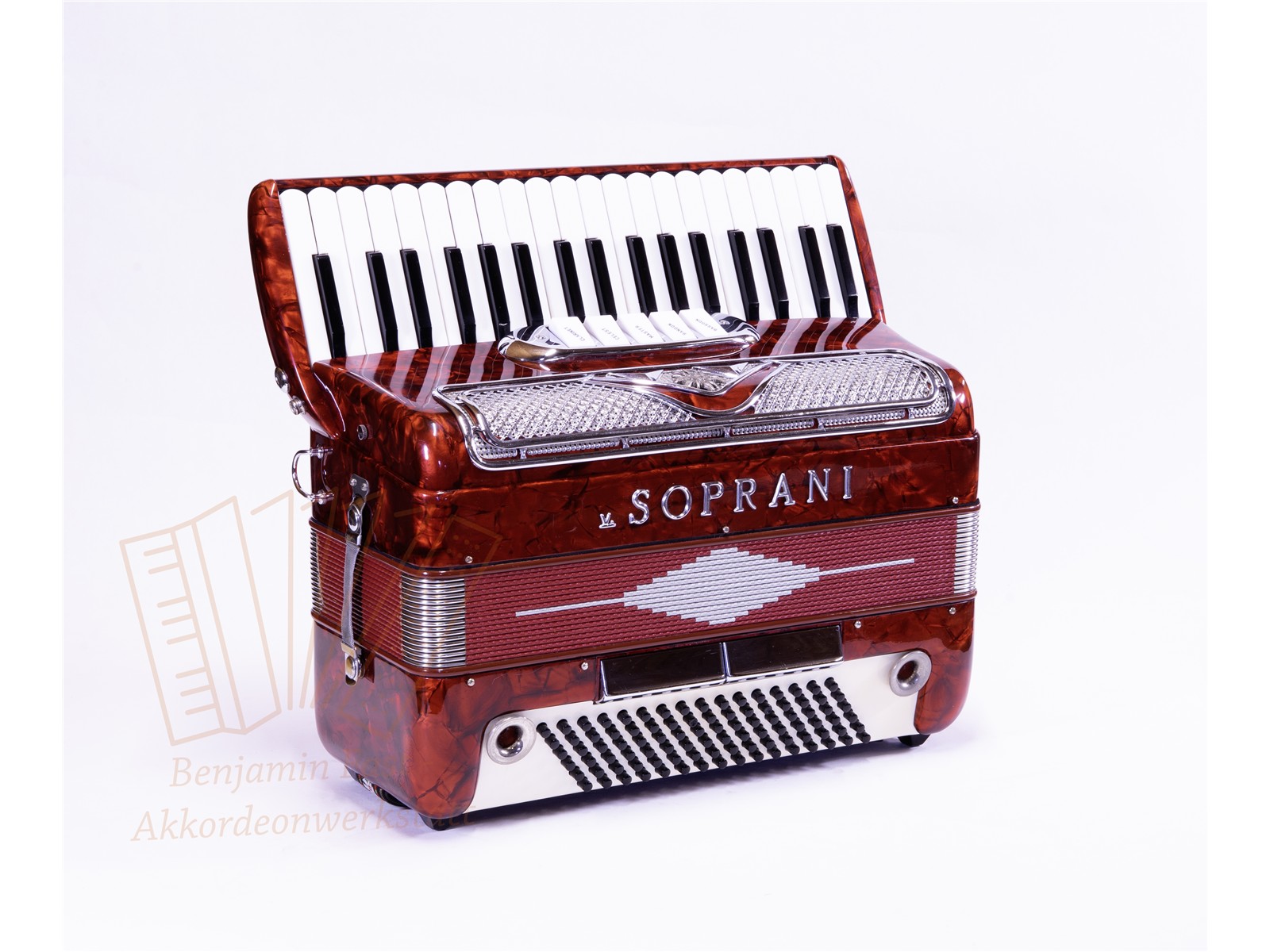 Akkordeon V. Soprani 96 Bass 37/96/III/5/3 rot - gebraucht