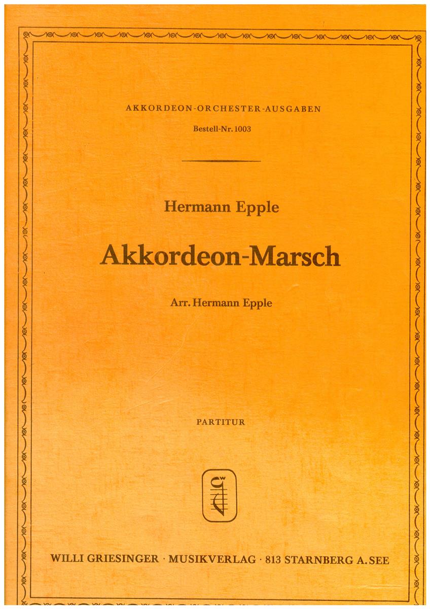 Akkordeon-Marsch, Epple - Partitur, Antiquariat Akkordeon-Marsch, Epple - Partitur, Antiquariat