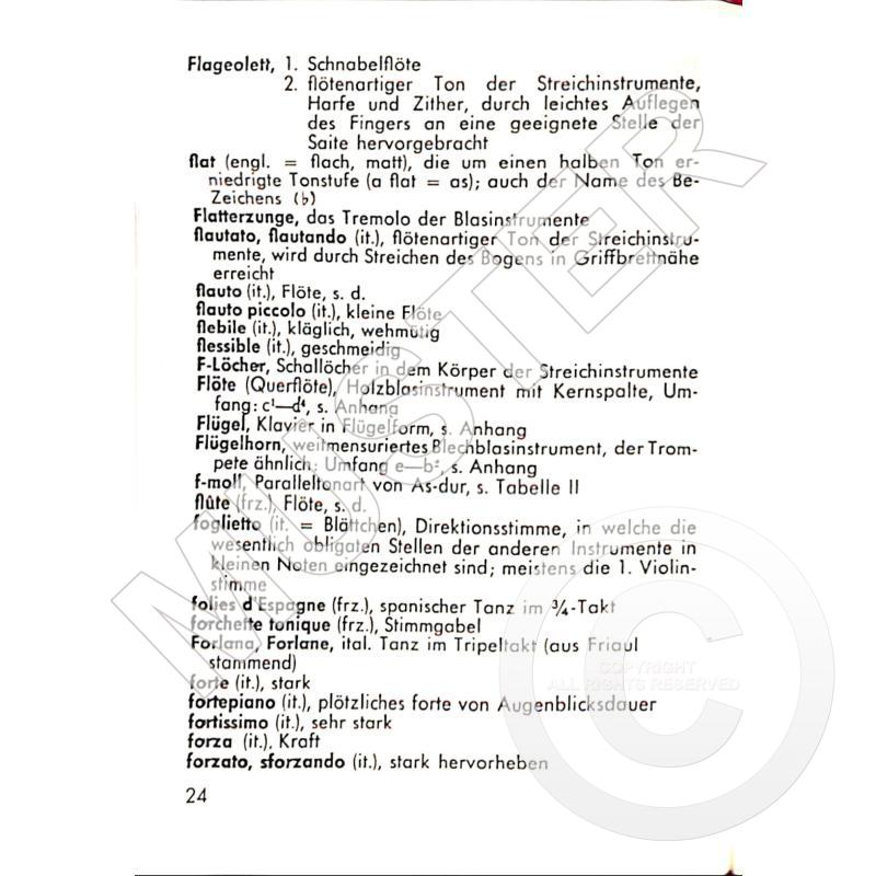 Musik-Wörterbuch, Hirsche