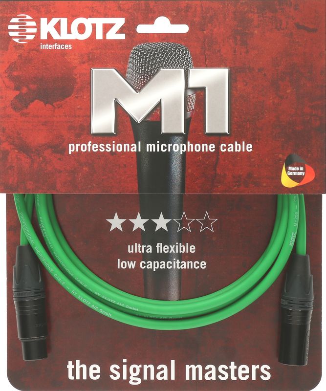 Mikrofonkabel grün 3m Neutrik M1 Mikrofonkabel grün 3m Neutrik M1