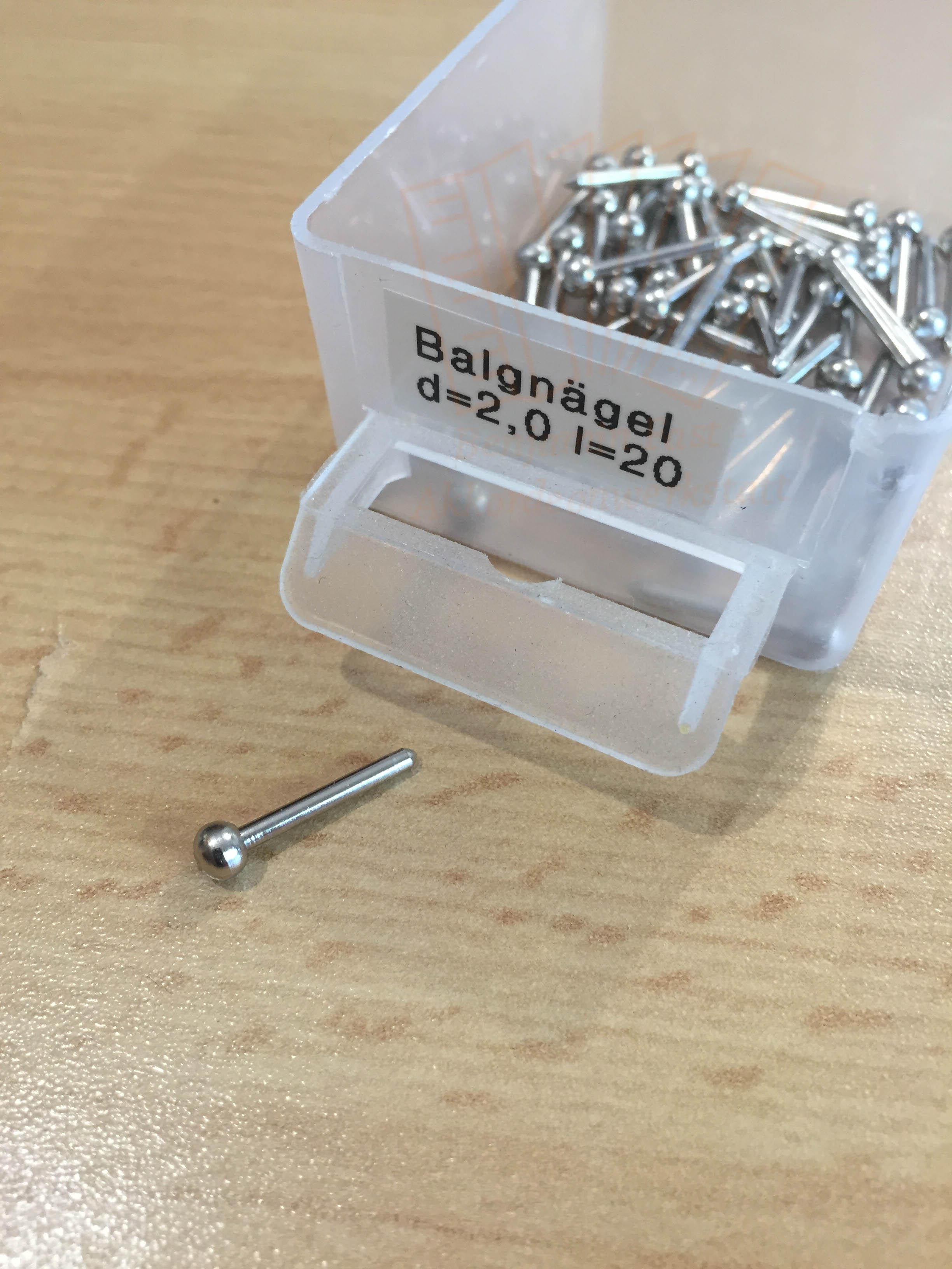 Balgnagel Kugelkopf 2x20mm