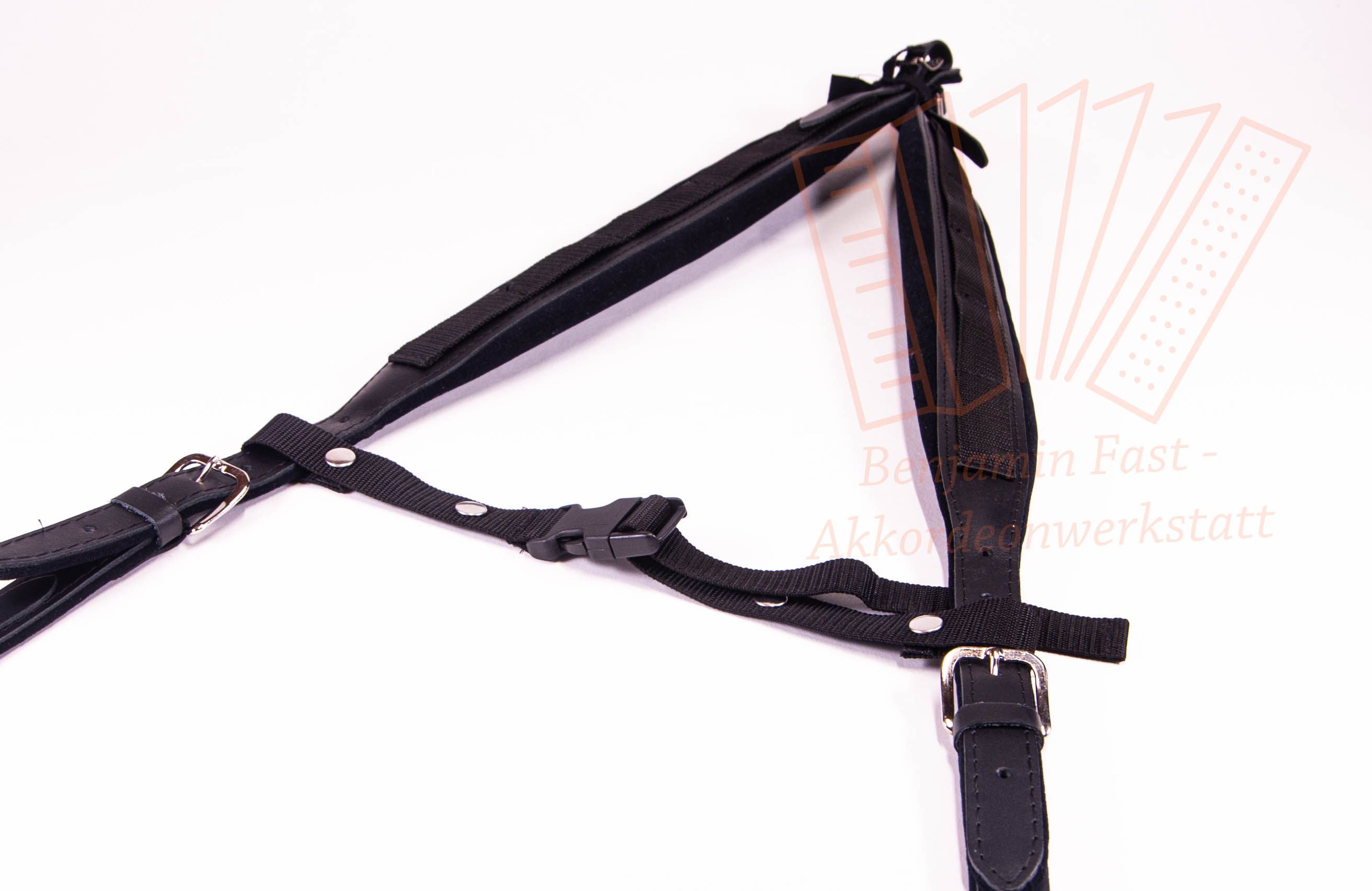 Trageriemen Premium schwarz Leder/Samt Schlaufenband 120 Bass