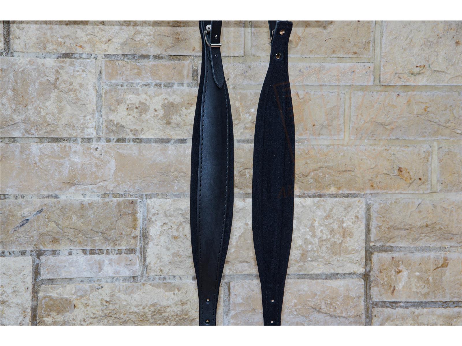 Trageriemen Premium schwarz Leder/Samt 120 Bass Trageriemen Premium schwarz Leder/Samt 120 Bass