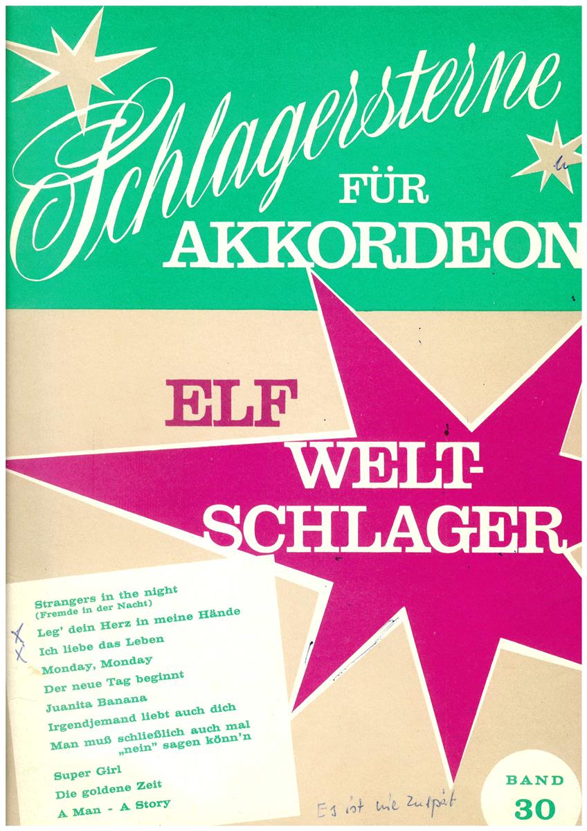 Schlagersterne für Akkordeon 30, Mahr - Antiquariat Schlagersterne für Akkordeon 30, Mahr - Antiquariat
