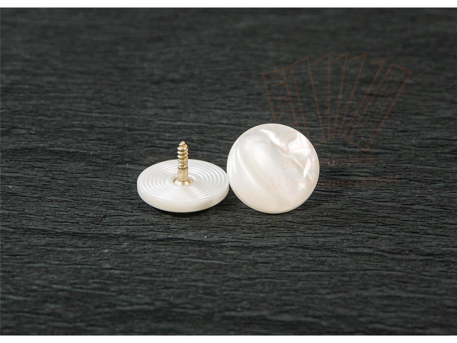 Diskantknopf 14,5mm Gewinde weiß-perlmutt Diskantknopf 15mm Gewinde weiß-perlmutt