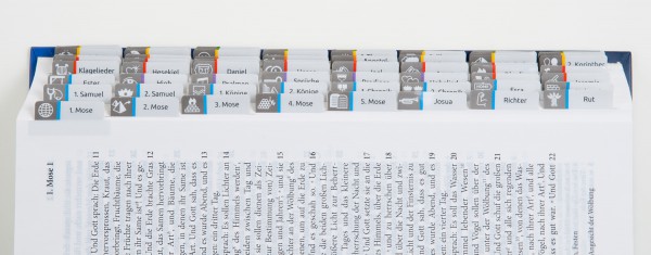 Das Bibel-Griffregister mit Symbolen