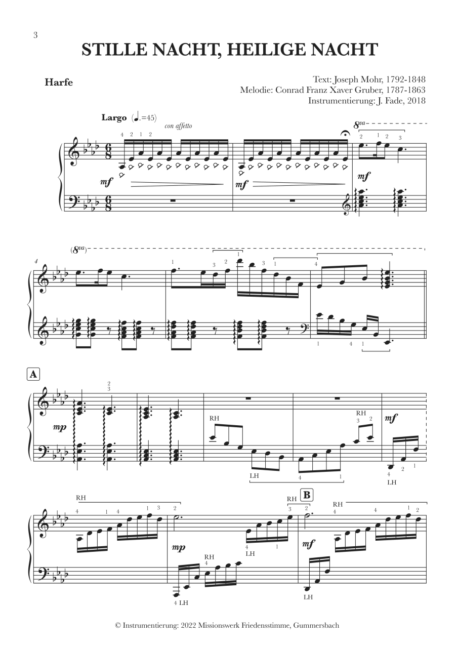 Harfenpartitur - Stille Nacht