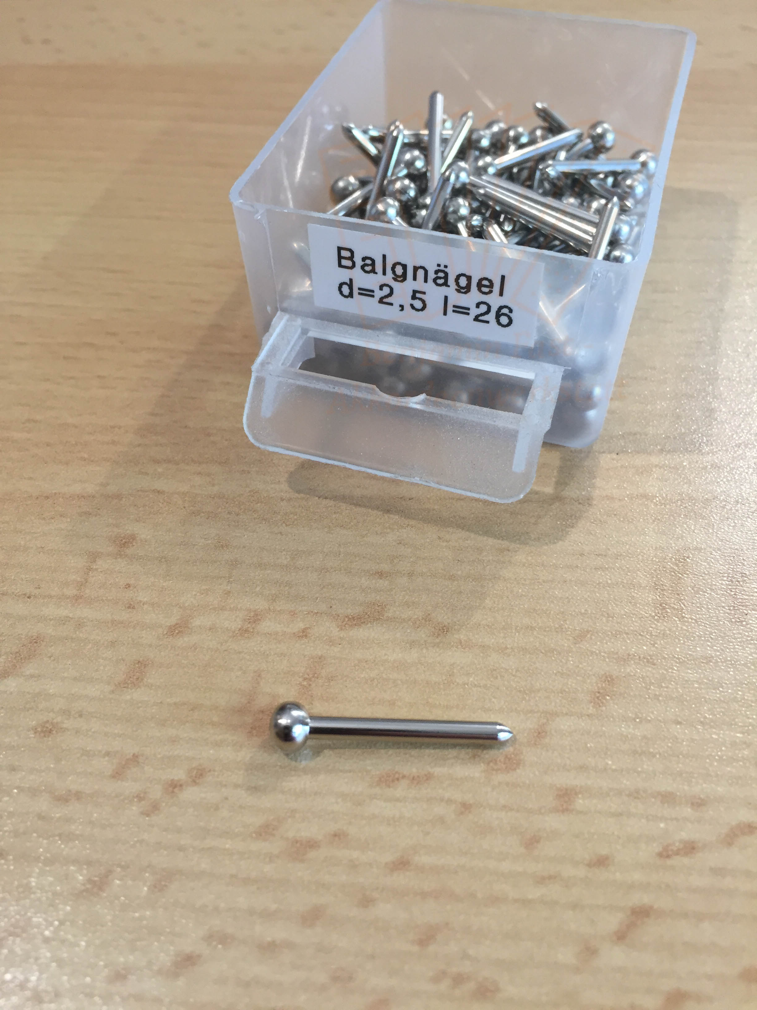 Balgnagel Kugelkopf 2,5x26mm - verchromt