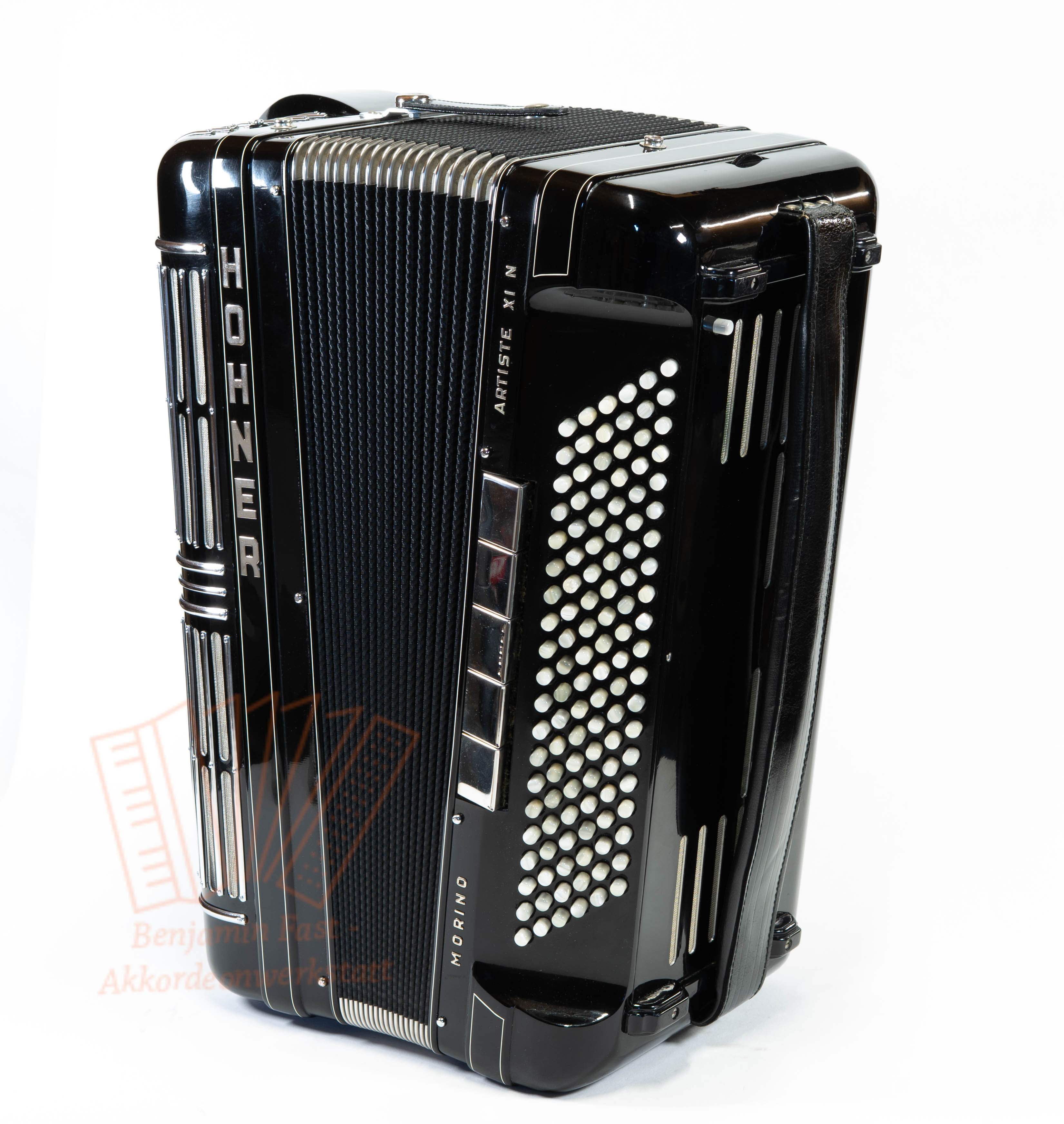 Knopfakkordeon Hohner Artiste XI N B-Griff flach, gebraucht
