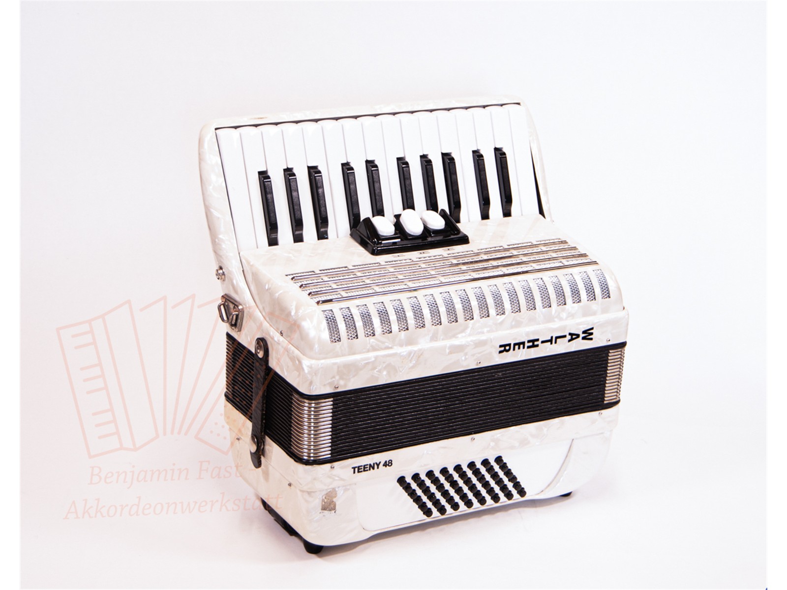 Akkordeon Walther Teeny 48 weiß gebraucht