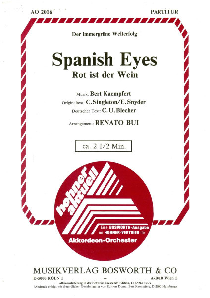 Spanish eyes (Rot ist der Wein) Partitur - Antiquariat