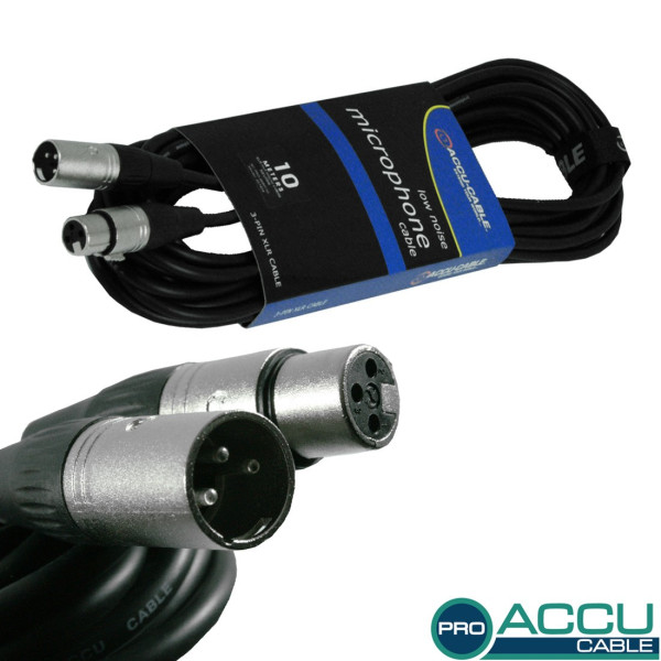 Mikrofonkabel Accu-Cable XLR-XLR schwarz 10m - Abverkauf