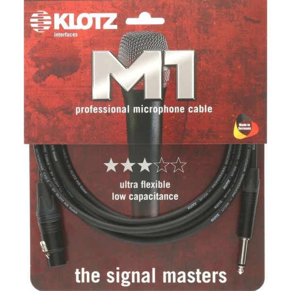 Mikrofonkabel Klotz M1 5m schwarz XLR-Klinke
