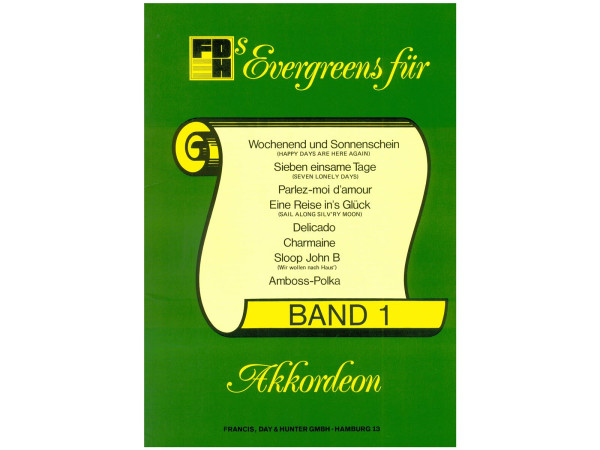 Evergreens für Akkordeon 1 - Noten