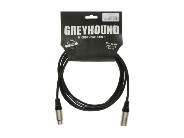 Mikrofonkabel Klotz 3m Greyhound XLR-XLR schwarz